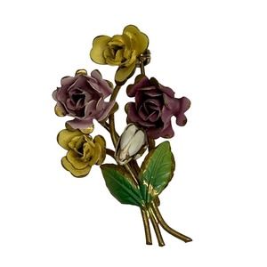 Vintage Austrian Flower Boquet Brooch